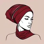 burgundy head scarf image